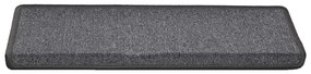 30 db sötétszürke lépcsőszőnyeg, téglalap alakú széllel, 65 x 21 x 4 cm