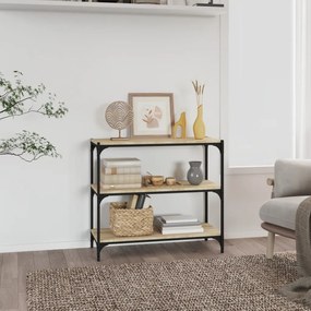sonoma tölgy szerelt fa és acél könyvszekrény 80 x 33 x 70,5 cm