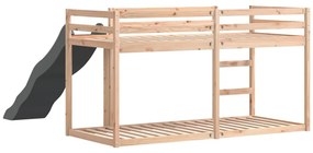 tömör fenyőfa emeletes ágy csúszdával és létrával 90 x 200 cm