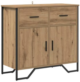 Széf fiókkal kézműves tölgy 79.5 x 35.5 x 74.5 cm Faanyag