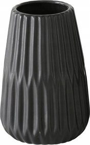 Kerámia Váza, Mázas, Fekete Csíkos, 17 X 8 CM, Vízálló