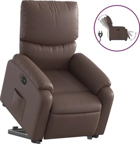 vidaXL elektromos barna műbőr felállást segítő dönthető fotel