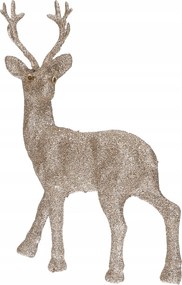 Rénszarvas 12x23 cm csillogó karácsonyi dekoráció
