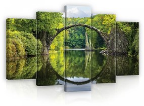 Vászonkép 5 darabos, Erdőt átszelő folyó 100x60 cm méretben