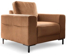Narancssárgásbarna kordbársony fotel Lofty Lilly – Miuform