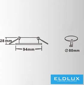 UNIVERSO Süllyesztett spot lámpatest 1*MR16 króm ∅94x28mm/∅80mm