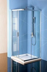 Polysan Easy Line szögletes tolóajtós zuhanykabin átlátszó üveggel 80x80 cm