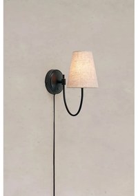 Fekete-bézs konnektorhoz csatlakoztatható fali lámpa Amar – Markslöjd