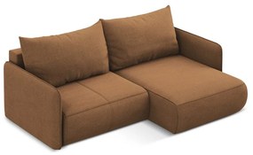 Narancssárga kinyitható-tárolóhelyes sarokkanapé (jobb oldali) Nanea – Makamii