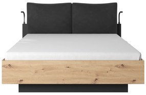 Franciaágy 160 cm Nedra (matrac és ágyrács nélkül) (artisan tölgy  + antracit). 1071369