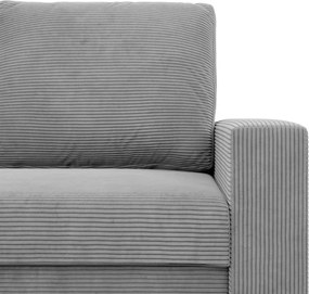 Zeus kanapéágy, kordbársony, hab töltet, egyenes kartámasz, szürke