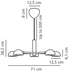 DFTP by Nordlux - Csillár zsinóron NOMI 5xE14/8W/230V fekete