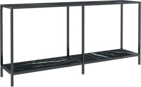 vidaXL fekete edzett üveg tálalóasztal 160 x 35 x 75,5 cm