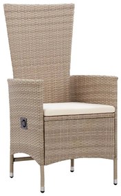 7 részes bézs polyrattan kerti étkezőgarnitúra