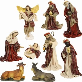 Betlehem figurák matt ruhában- 10 részes- 42cm