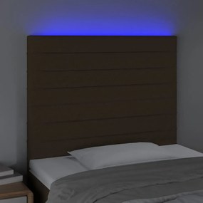 sötétbarna szövet LED-es fejtámla 100x5x118/128 cm