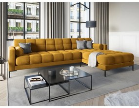 Bali sárga bársony sarokkanapé, jobb oldali - Cosmopolitan Design