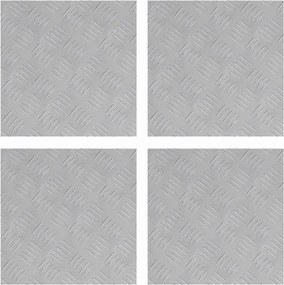 vidaXL Lépcsőfok Négyzet 4 pcs Ezüst 40 x 40 cm Alumínium
