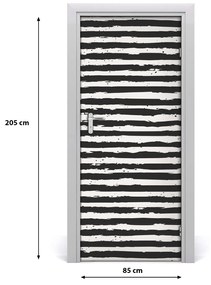 Ajtó tapéta Fekete-fehér csíkos 75x205 cm