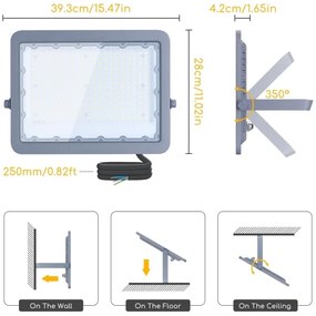 Aigostar - LED Reflektor LED/200W/230V szürke 6500K IP65