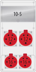 Kapcsolószekrény 2x16A/5p 2x32A/5p 10S B.SLIM-10S-6BR