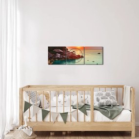 Gyönyörű strand képe (órával) (90x30 cm)