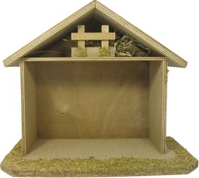 Betlehemtartó 20x11x16cm, 7cm magas figurákhoz