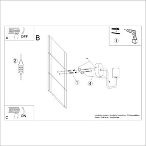 Natúr színű fali lámpa Dazzle – Sollux