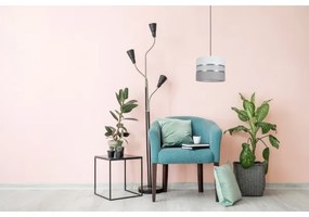 Csillár zsinóron CORAL 1xE27/60W/230V á. 20 cm fehér/szürke