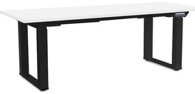 OfficeTech Strong állítható magasságú asztal 200 x 80 cm, fekete alap, fehér
