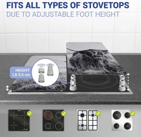 Edzett üveg tűzhely fedőlap szett 2 db-os 30x52 cm Universal Highland Cattle – Wenko