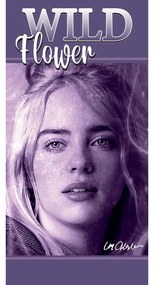 Lila pamut gyerek fürdőlepedő 70x140 cm Billie Eilish – Jerry Fabrics