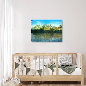 Kép - tó (üvegen) (70x50 cm)