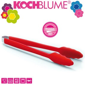 Szilikon konyhai csipesz KOCHBLUME® 33 cm Piros