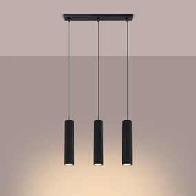Sollux SL.1575 - Csillár zsinóron KARBON 3xGU10/10W/230V fekete