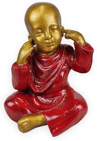 SAGE piros és arany 3 részes Buddha szobor szett