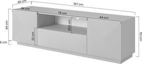 Asha TV-szekrény 167 cm fiókkal és nyitott rekesszel - kasmír