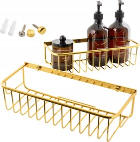 Arany fürdőszobai polc zuhany alá lógó fali kosár Awd interior