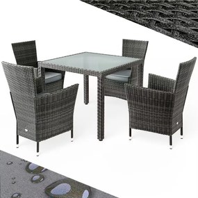 Deuba Berlin 1+4 kerti rattan bútor szett - szürke/antracit