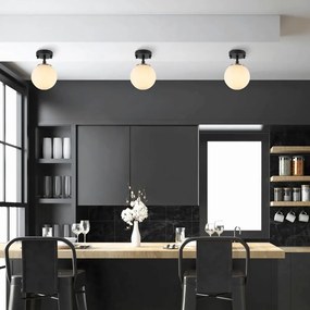 Fekete-fehér mennyezeti lámpa üveg búrával ø 15 cm Atmaca – Opviq lights