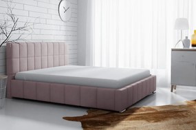 Lee finom kárpitozású ágy 180x200, rózsaszín