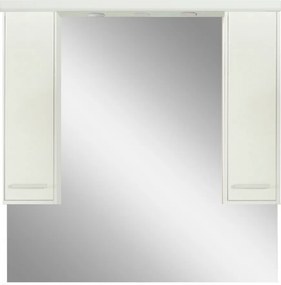 Nerva 105 cm-es tükrös felsőszekrény, Tükörfényes fehér színben