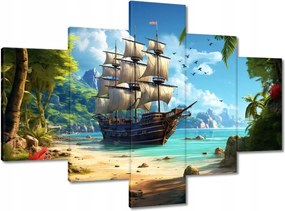 Vászonkép 100x70 Hajó egy paradicsomi szigeten