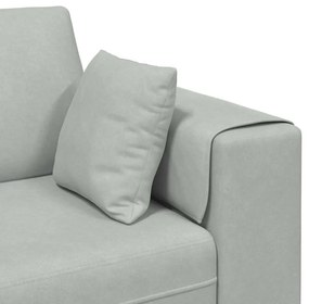 Bársony Kanapé párnával 3 pcs Világosszürke 208 cm Bársony