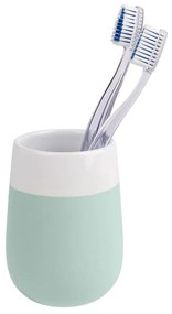 Matta zöld-fehér kerámia fogkefetartó pohár - Wenko