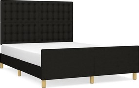 vidaXL fekete szövet ágykeret matrac nélkül 140 x 190 cm