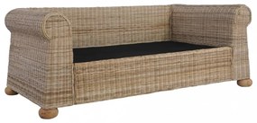 2 személyes természetes rattan kanapé párnákkal