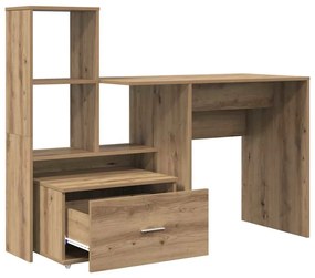 Asztal fiókkal kézműves tölgy 131.5 x 50 x 106.5 cm Faanyag