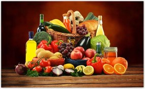 Fotótapéták 416x254 Gyümölcsök Zöldségek a konyhában