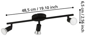 Eglo 32431 - LED Spotlámpa BUZZ-LED 3xGU10/2,8W/230V 3000K fekete
